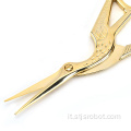 Forbici Manicure per ricamo creativo retrò in acciaio inossidabile Crane Shape Beauty Scissors